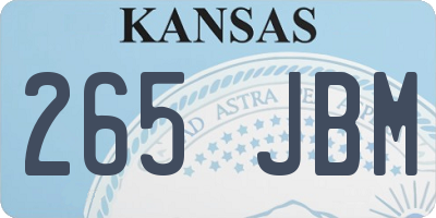 KS license plate 265JBM