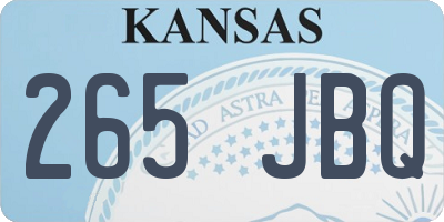 KS license plate 265JBQ