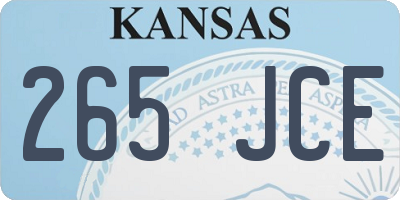 KS license plate 265JCE