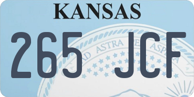 KS license plate 265JCF