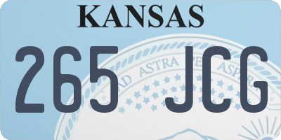 KS license plate 265JCG