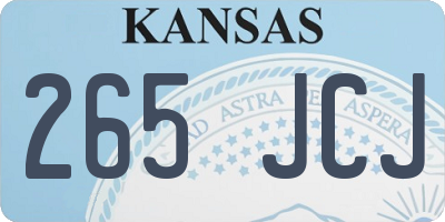 KS license plate 265JCJ