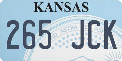 KS license plate 265JCK