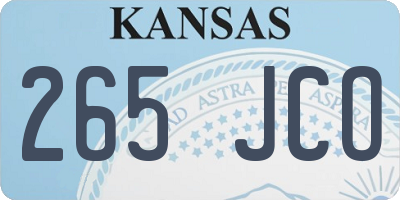 KS license plate 265JCO