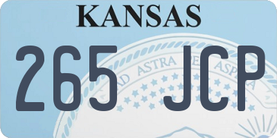 KS license plate 265JCP