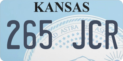 KS license plate 265JCR