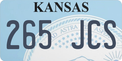 KS license plate 265JCS