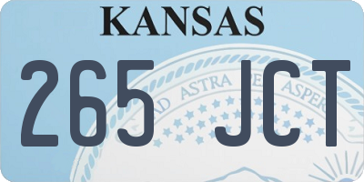 KS license plate 265JCT