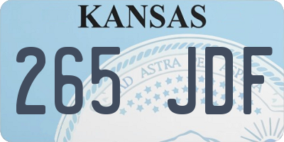 KS license plate 265JDF