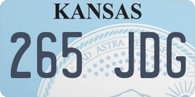 KS license plate 265JDG