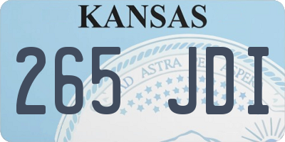 KS license plate 265JDI