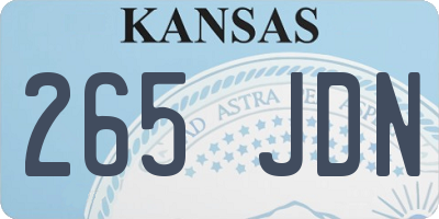 KS license plate 265JDN