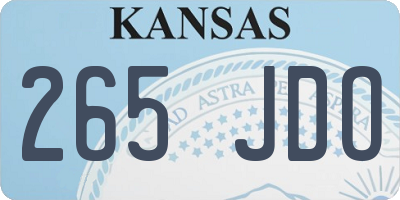 KS license plate 265JDO