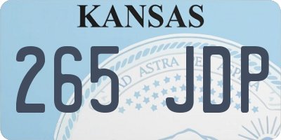 KS license plate 265JDP