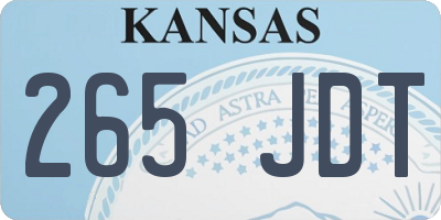 KS license plate 265JDT