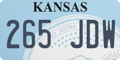 KS license plate 265JDW