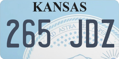 KS license plate 265JDZ