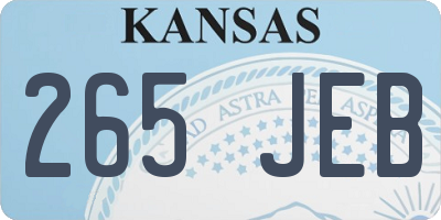 KS license plate 265JEB