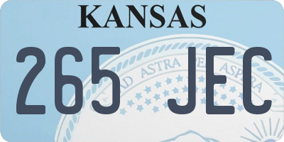 KS license plate 265JEC