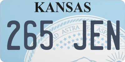 KS license plate 265JEN