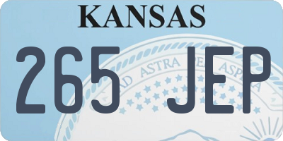 KS license plate 265JEP