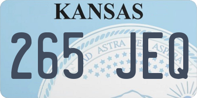 KS license plate 265JEQ