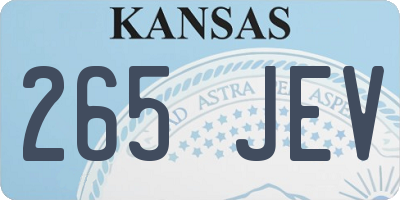 KS license plate 265JEV