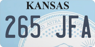 KS license plate 265JFA
