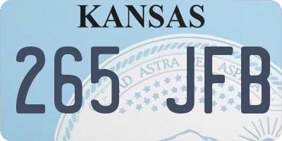 KS license plate 265JFB