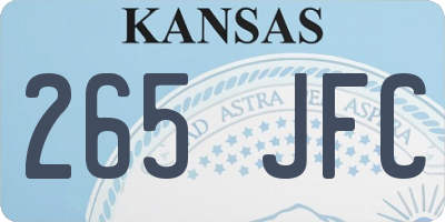 KS license plate 265JFC