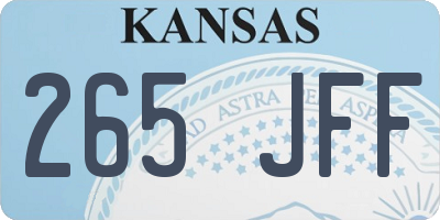 KS license plate 265JFF