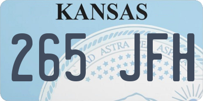 KS license plate 265JFH