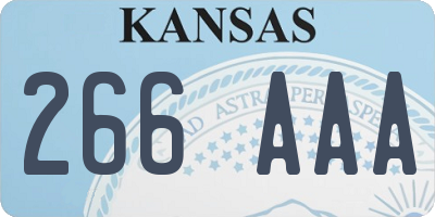 KS license plate 266AAA