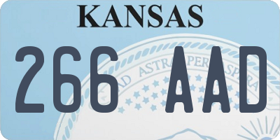 KS license plate 266AAD