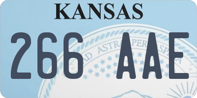 KS license plate 266AAE
