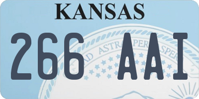 KS license plate 266AAI