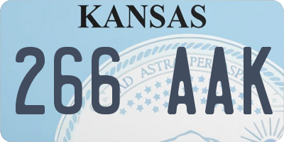 KS license plate 266AAK