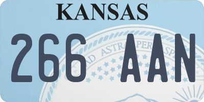 KS license plate 266AAN