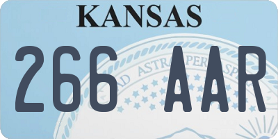 KS license plate 266AAR