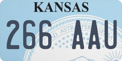 KS license plate 266AAU