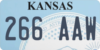 KS license plate 266AAW