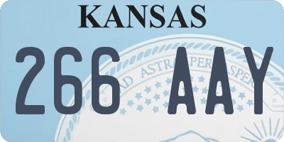 KS license plate 266AAY