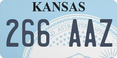 KS license plate 266AAZ