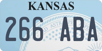 KS license plate 266ABA