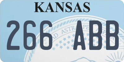 KS license plate 266ABB