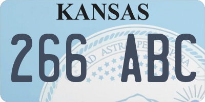 KS license plate 266ABC