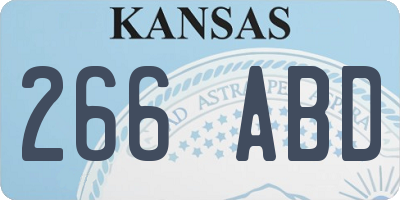 KS license plate 266ABD