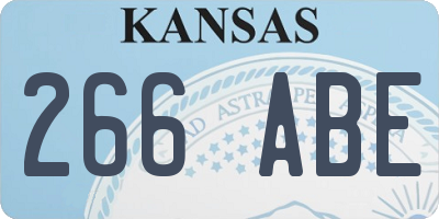 KS license plate 266ABE