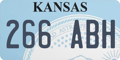 KS license plate 266ABH
