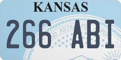 KS license plate 266ABI